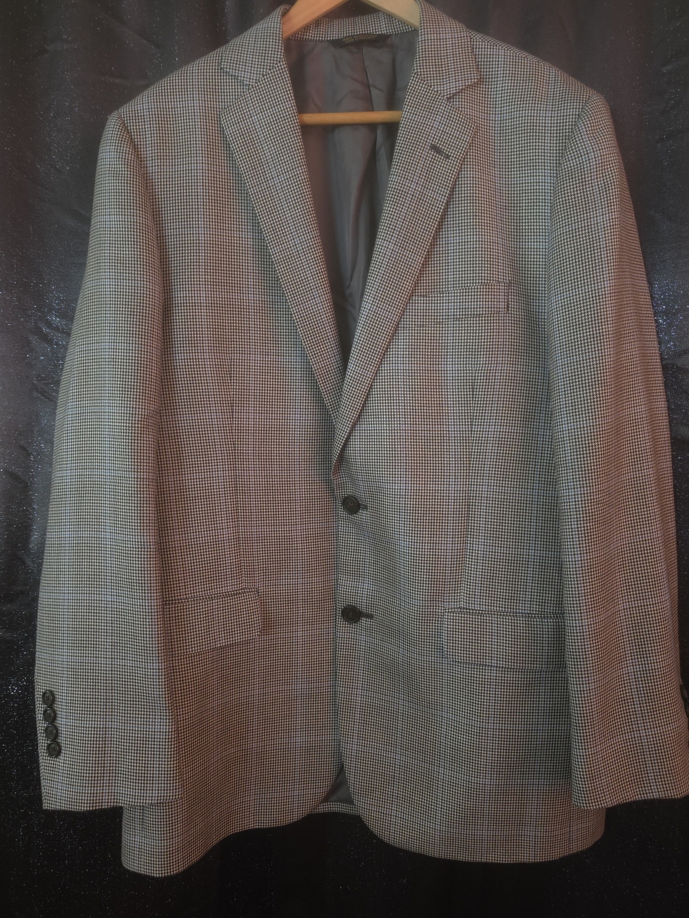 Brooks Brothers 1818 Fitzgerald Sport Coat 41R Brown Windowpane Wool/Silk Blazer